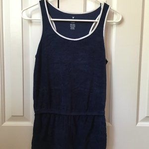 blue terry cloth romper